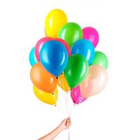 50x Gekleurde heliumballonnen met lint Multi