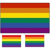 Regenboog vlag 90 x 150 cm met twee gratis regenboog stickers Multi