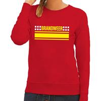 Shoppartners Brandweer logo sweater rood voor dames