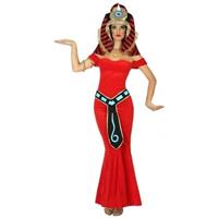 Egyptische farao/godin verkleed kostuum/jurk rood voor dames