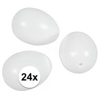 Rayher hobby materialen 24x Plastic eieren wit 4,5 cm Wit