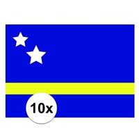 Shoppartners 10x stuks Vlag Curacao stickers Multi