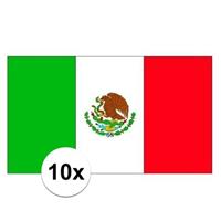 Shoppartners 10x stuks Vlag Mexico stickers Multi