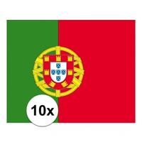 Shoppartners 10x stuks Vlag Portugal stickers Multi