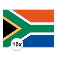 Shoppartners 10x stuks Vlag Zuid Afrika stickers Multi