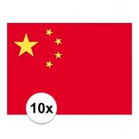 Shoppartners 10x stuks Vlag China stickers Multi