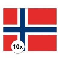 Shoppartners 10x stuks Vlag Noorwegen stickers Multi