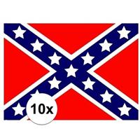 Shoppartners 10x stuks Vlag USA rebel stickers Multi