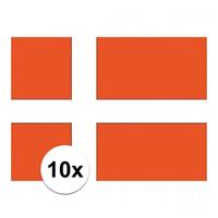 Shoppartners 10x stuks Vlag Denemarken stickers Multi