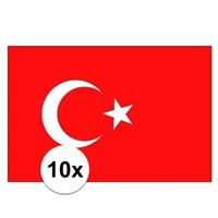 Shoppartners 10x stuks Vlag Turkije stickers Multi