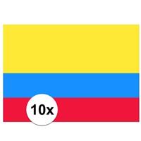 Shoppartners 10x stuks Vlag Colombia stickers Multi