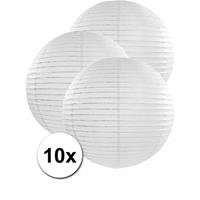 10x stuks witte luxe lampionnen van 50 cm Wit