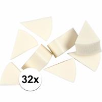 Driehoekige witte sponsjes 32 stuks Wit
