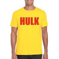 Shoppartners Gele Hulk t-shirt met rode letters voor heren