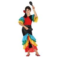 Fiesta carnavales Braziliaanse samba/rumba danseres verkleed kostuumvoor meisjes (5-6 jaar) Multi