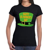 Shoppartners Happy St. Patricksday t-shirt zwart dames Zwart