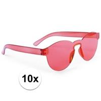 Toppers - 10x Rode verkleed zonnebrillen voor volwassenen