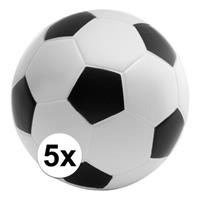 5x Anti-stressballen voetbal 6,1 cm Multi