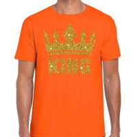 Shoppartners Oranje King gouden kroon t-shirt heren Oranje
