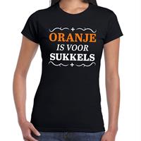 Shoppartners T-shirt Oranje is voor sukkels zwart dames Zwart