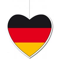 3x Decoratie harten vlag Duitsland 14 cm Multi