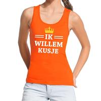 Shoppartners Oranje Ik Willem kusje tanktop / mouwloos shirt dames Oranje