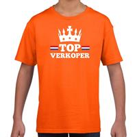 Shoppartners Oranje Top verkoper met kroontje t-shirt kinderen (116-134) Oranje