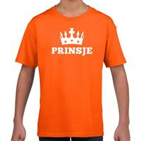 Shoppartners Oranje Prinsje met kroon t-shirt jongens (146-152) Oranje