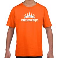 Shoppartners Oranje Prinsesje met kroon t-shirt meisjes Oranje