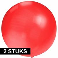 2x Grote ballonnen 60 cm rood Rood