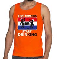Shoppartners Oranje Stop thinking start drinking tanktop / mouwloos shirt her Oranje