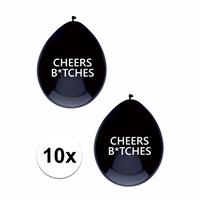 10x Cheers Bitches ballonnen Multi