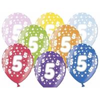 12x Ballonnen 5 jaar leeftijd feestartikelen Multi