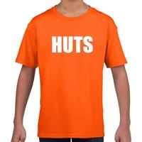 Shoppartners HUTS tekst t-shirt oranje voor kids