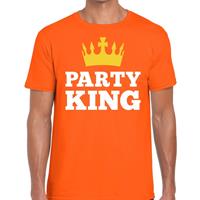 Shoppartners Oranje Party king t-shirt voor heren