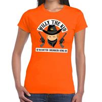 Shoppartners Oranje Koningsdag Willy the Kid t-shirt dames Oranje
