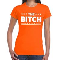 Shoppartners The Bitch tekst t-shirt oranje dames Oranje