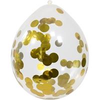 4x Transparante ballon gouden confetti 30 cm Transparant