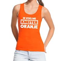 Shoppartners Kneiter oranje Koningsdag tanktop / mouwloos shirt oranje dames Oranje