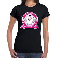 Shoppartners Zwart Vrijgezellen drinking team t-shirt dames Zwart