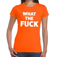 Shoppartners What the Fuck tekst t-shirt oranje dames Oranje