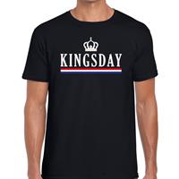 Shoppartners Zwart Kingsday met kroontje t-shirt voor heren