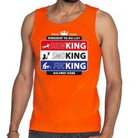 Shoppartners Oranje Kingsday to do list tanktop / mouwloos shirt voor heren