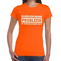 Shoppartners Oranje Ik heb een drankprobleem t-shirt voor dames