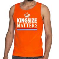 Shoppartners Oranje Koningsdag Kingsize matters tanktop voor heren
