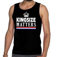 Shoppartners Zwart Koningsdag Kingsize matters tanktop voor heren