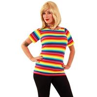 T-shirt met regenboog strepen voor dames