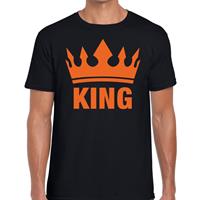 Shoppartners Zwart King en kroon t-shirt voor heren