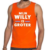 Shoppartners Oranje Mijn Willy is groter tanktop / mouwloos shirt voor heren