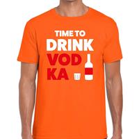 Shoppartners Time to Drink Vodka tekst t-shirt oranje heren Oranje